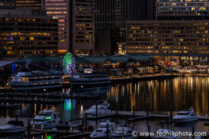 Fine art color photo of an evening at the Inner Harbor, Baltimore, Maryland.